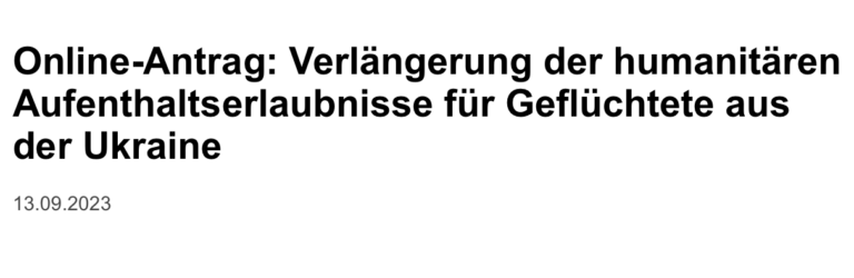  Ukraine: Online-Antrag Verlängerung der Aufenthaltserlaubnis § 24 Bildidee 